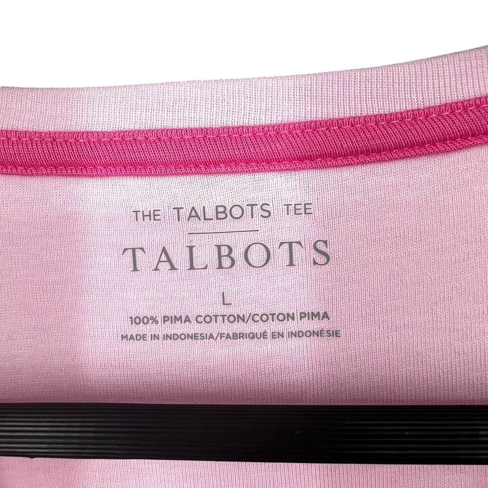 NEW NWT Talbots Sz Large (Snug Fit) The Talbots Tee Pink Blouse Shirt Top Mature - Picture 5 of 6